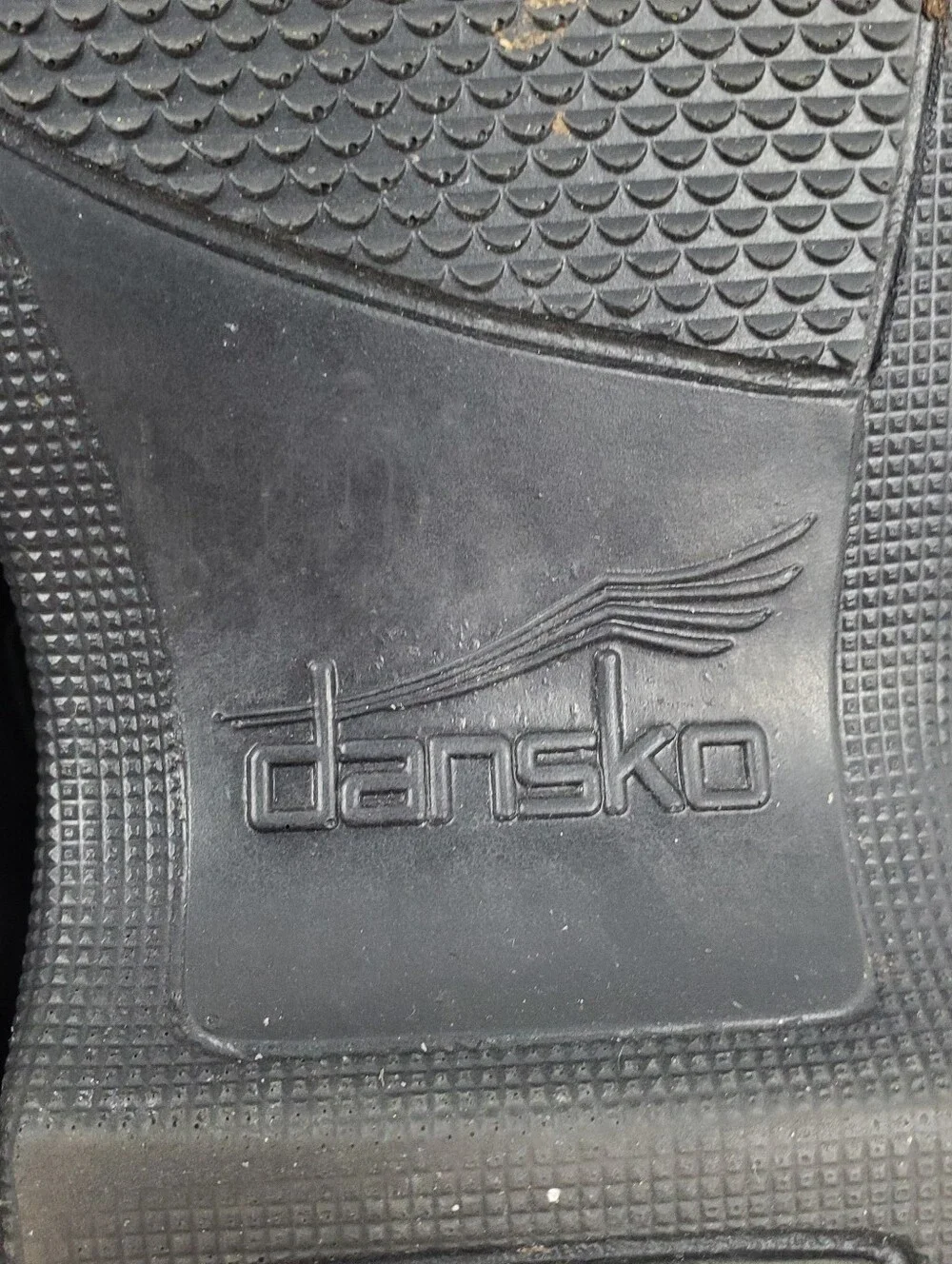 Dansko Chunky Black Leather Platform Mary Jane Shoe